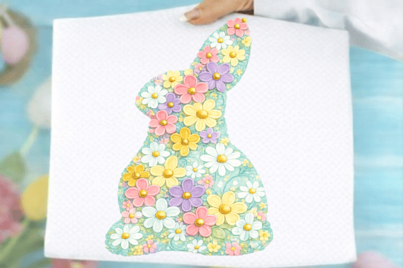 Download Pastel Floral Easter Bunny Png - Pastel floral easter Collection