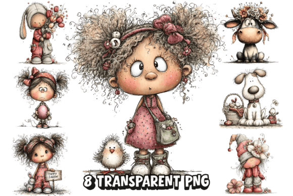 Download 8 Whimsical Easter Girl PNG Clipart - Easter girl png Collection