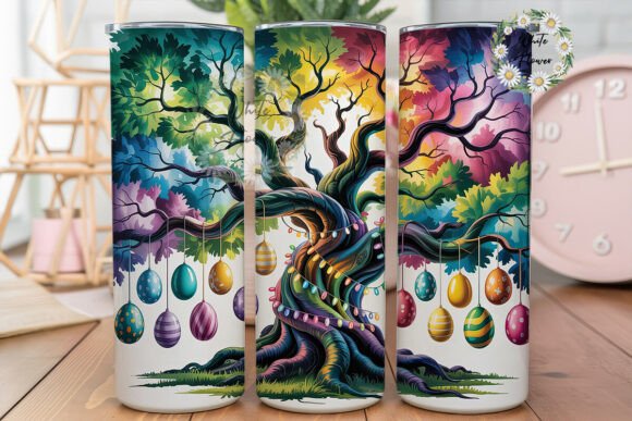 Download Magical Easter Egg Tree Tumbler Wrap PNG - Premium Resources