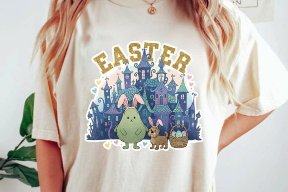 Download Whimsical Magical Easter Castle with Bunny Pear and Puppy PNG - Magical easter Collection